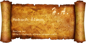 Heksch Álmos névjegykártya